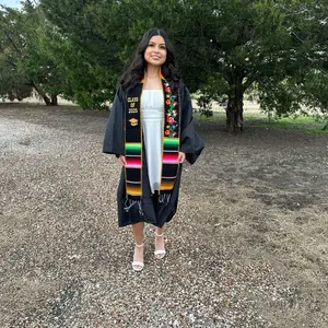 Floral Mexican Graduation Sash with golden hand sewn edges Floral Mexican Graduation Sash with golden hand sewn edges