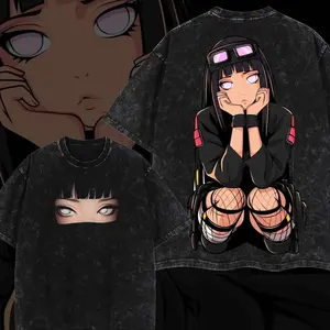 Hinata N4RUTO Vintage Unisex Oversize Anime Manga Washed Cotton T-shirt, Graphic Tee, Anime Lover, Anime Merch Fan, Outfits Men, Boys Merch 3DO