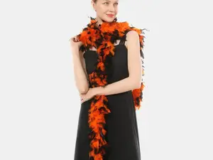 60 Gram, 2 yards Long Chandelle Feather Boa, Great for Party, Wedding, Halloween Costume, Christmas Tree