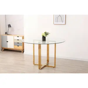 Round Glass Dining Table 47"
