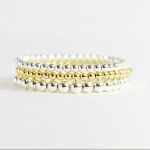 Everyday Stack Set Bracelet– Silver + Gold