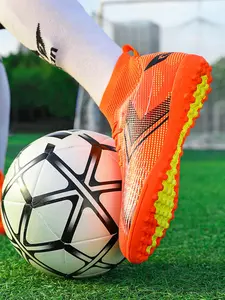 Men's Lace Up Sport Football Shoes, Breathable & Non-slip Sports Football Shoes, Professional Sports Soccer Shoes for Outdoor Training, Soccer Cleats