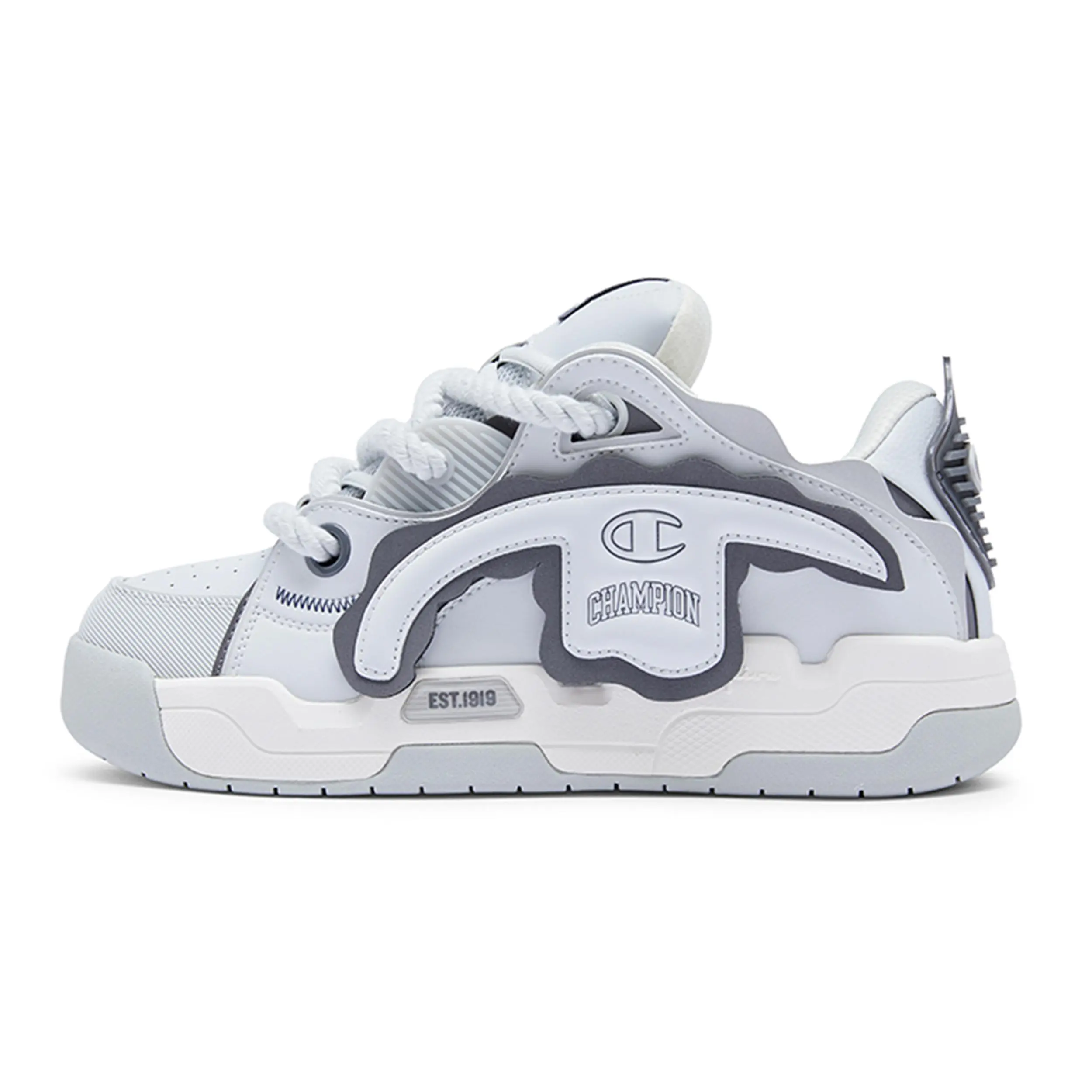Champion TronSkateV1 Tear-Away Velcro Classic Logo Low-Top Skate Shoes for Men in Gray Trending Shoes, House White Official Shoes to Get / Maison Mihara