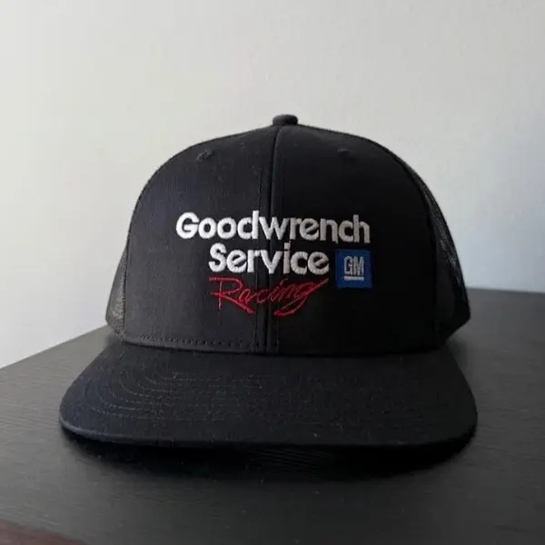 Goodwrench Service Racing Trucker Hat, GM Racing Hat, Chevrolet Racing Mesh Snapback Cap, Vintage Auto Enthusiast Gift, Mechanic Hat