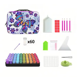 Diamond Painting Storage Kit, Diamond Painting Tool Set with Accessories, Diamond Pen, Clay Tray, Transparent Bottle, Travel Organizer