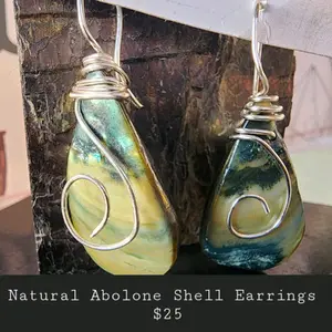 Abalone Silver Accent Earrings Birthday  Daily Wedding