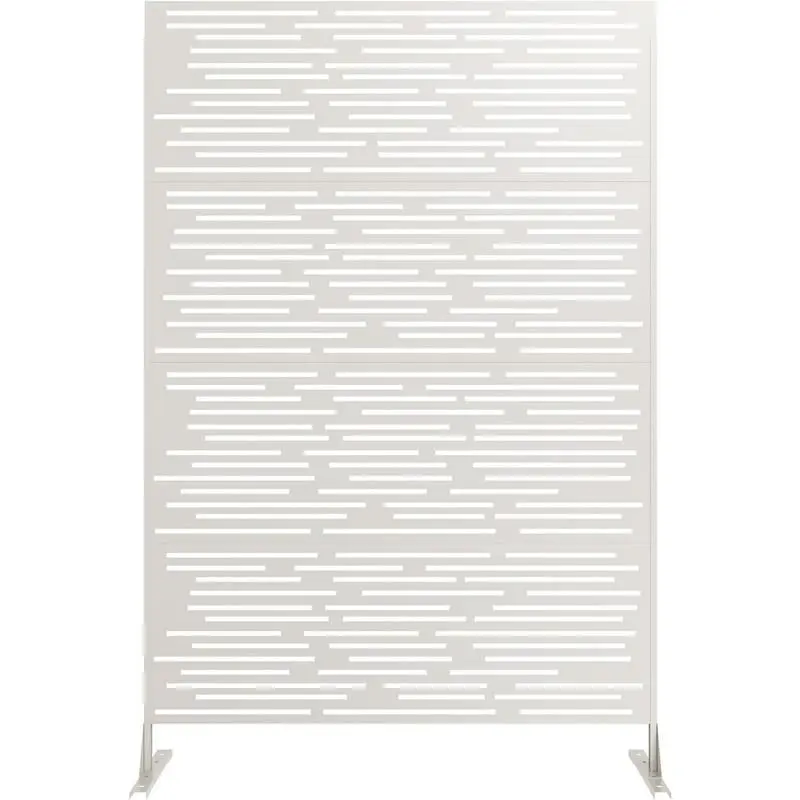 72" H White Decorative Metal Garden Fence 1PC - Rust-Proof Scroll Design, Easy Snap-Together Privacy Panels for Yard, Flower Bed & Patio