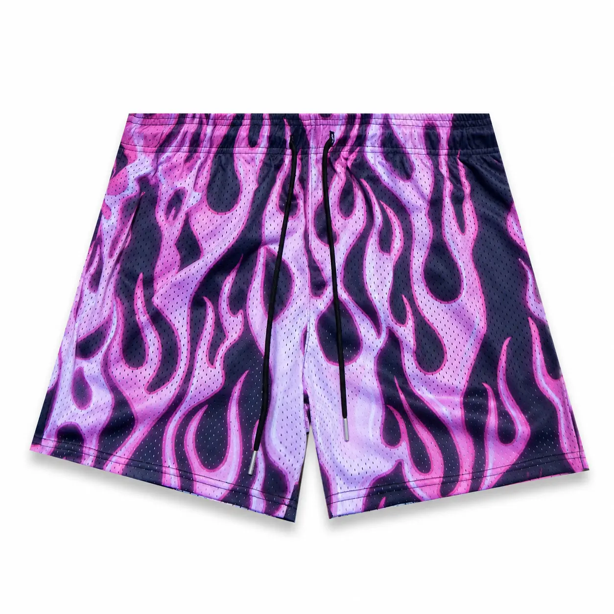 World Flame Fundamental Short Purple Flame Fire Mesh Streetwear Shorts