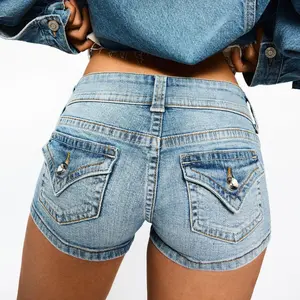 Women's Low Rise Distressed Y2k Mini Denim Shorts Raw Hem Skinny Jean Shorts work pants women