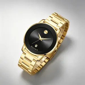 Fashion Ultra-Thin Men’s Quartz Watch, Sleek Alloy Case with Sparkling Rhinestone Accents, Waterproof Wristwatch with Date Calendar Display, Stylish Casual Dress Watch for Business Daily Wear, Perfect Gift for Him