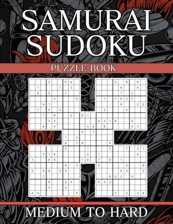 Samurai Sudoku Puzzle Book: Medium to Hard | 500 Overlapping Sudoku Puzzles into 100 Samurai Puzzles, with Instructions and Solutions | Sudoku Variant Puzzle Book for Adults