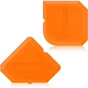 2 Pieces Caulking Tool Set Silicone Sealant Grout Tool for Kitchen Bathroom Floor Sealant Sealing(Orange)