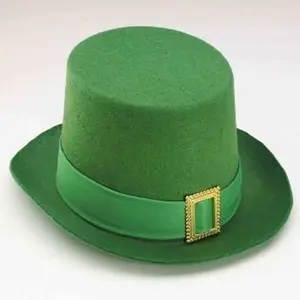 St Patricks Day Hats Green Leprechaun Hat with Gold Buckle 5886