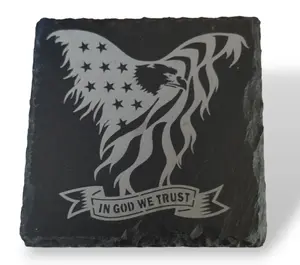 Set of 4 Laser engraved In God We Trust 4 in costars eagle