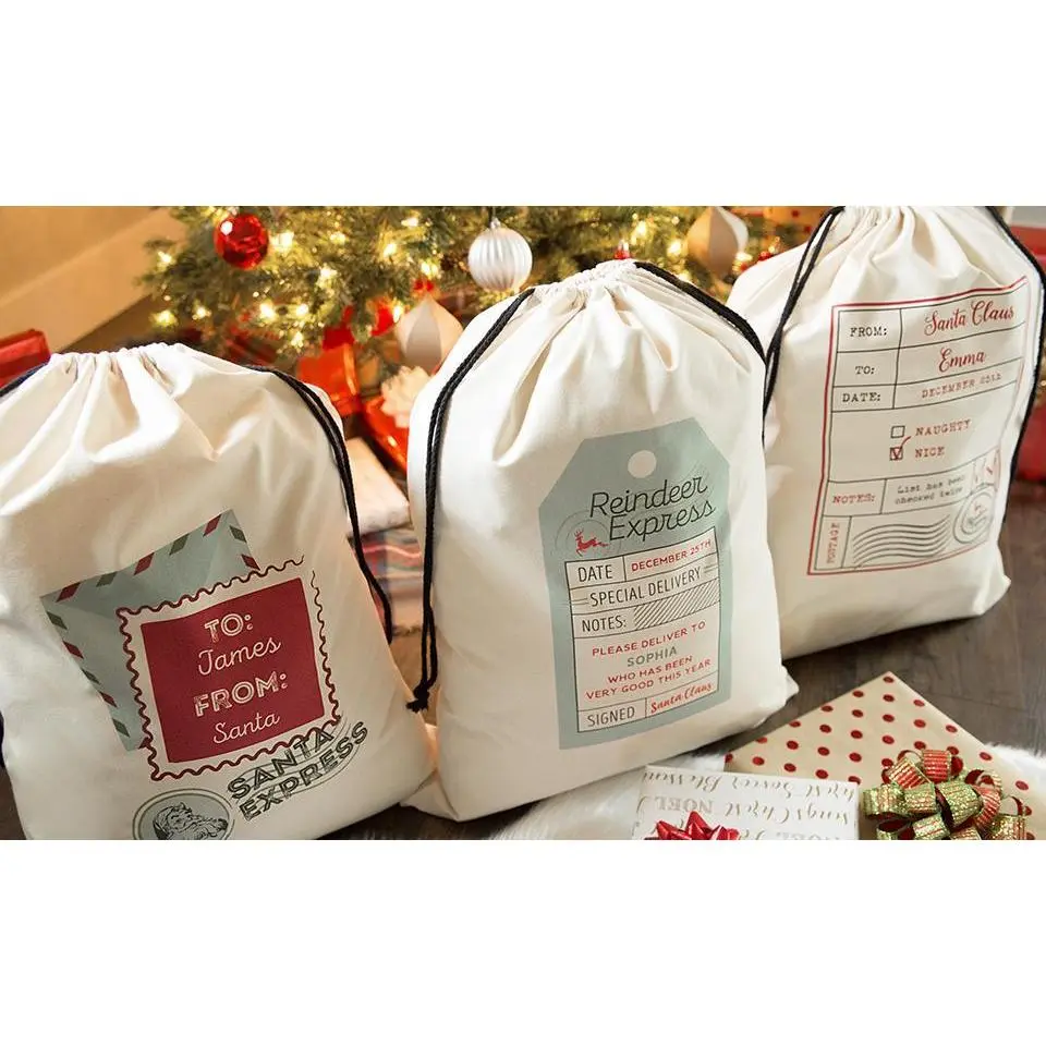 Personalized Jumbo Santa Gift Bags