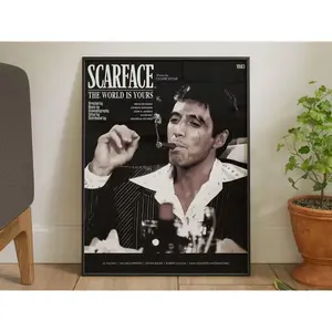[Sale Up To 45%] Scarface Movie Poster Wall Art, Painting For Living Room Hom (No Frame)
