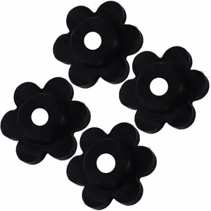 Garden Flag Stoppers - Durle Rubber Black Rings for  Lawn Pool Small Flag Stand Holder Pole Accessories