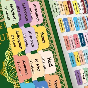125 Quran Chapter Tabs in English & Arabic-114 Surah Sticky Labels&11 Blank Tabs, Colorful Islamic Study Accessories for Quran Book Journaling, Perfect Ramadan Gift, Holy Book Study Accessories Aid