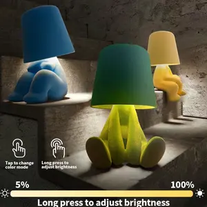 Modern Table Lamp for Youth: Rechargeable Cute Light for Kids Child Teen - Gift for Birthday Christmas Halloween Easter (Green)