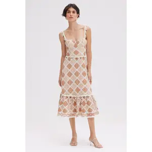 BOSSA CROCHET CORSET MIDI DRESS