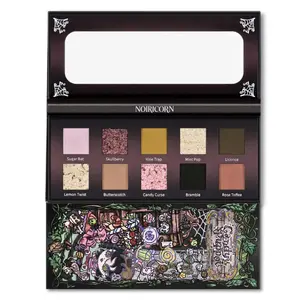 NOIRICORN × @freya86_ff CANDY PUPPET Eyeshadow Palette - Gothic Meets Candy Color Story, 10 Multifunctional Shades, Cruelty-Free & Vegan, 8.5g