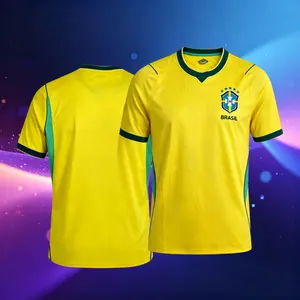2026 Brazil #10 Neymar JR Home Yellow and Away Blue Soccer Jersey #7 Vini JR 11# Raphinha Short Sleeve Jersey AX472