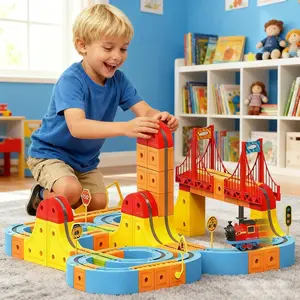 Electric Magnetic Train Set DIY Track Flexible Building Blocks with Gravity-Defying Embedded Layouts Educational STEM Toy Boys Girls Birthday Christmas Gift