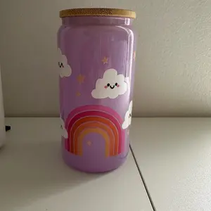 Clouds and Rainbows Glass Cup