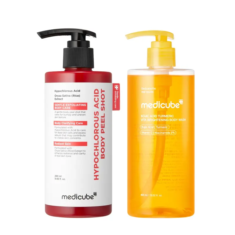 [NEW] [medicube] Smooth & Clear Body Care Set | Hypochlorous Acid Body Peel Shot, Kojic Acid Turmeric Body Wash, Toner Pad, Toner, Mist | Exfoliating for Dead Skin Cells & Excess Sebum & Clearing for After Spots, Texture & Uneven Skin Tone | K-Beauty 2