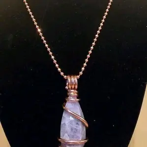 Copper-Wrapped Trapiche Amethyst Pendant – 24” Copper Ball Chain | Rare Clarity, Protection & Spiritual Balance