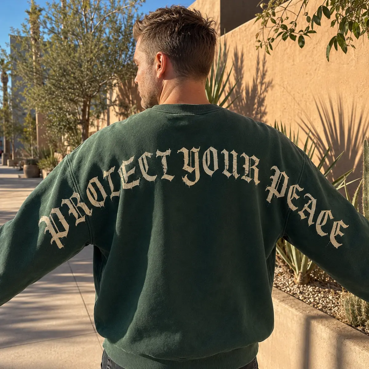 Protect Your Peace Sweatshirt, Inspirational Quote Pullover, Positive Mindset Graphic, Mental Wellness Self Care Gift