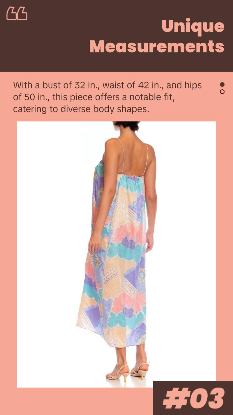 1980S MARY MCFADDEN Multicolor Pastel Polyester Jacquard Dress