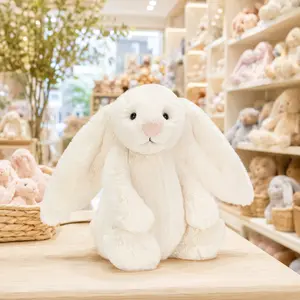 Jellycat Bashful Bunny Plush with Gift Bag, Cuddly Long Ear Rabbit Stuffed Animal, Soft Baby Keepsake Gift for Newborns, Toddlers, Easter, Birthday & Nursery Room Decor
