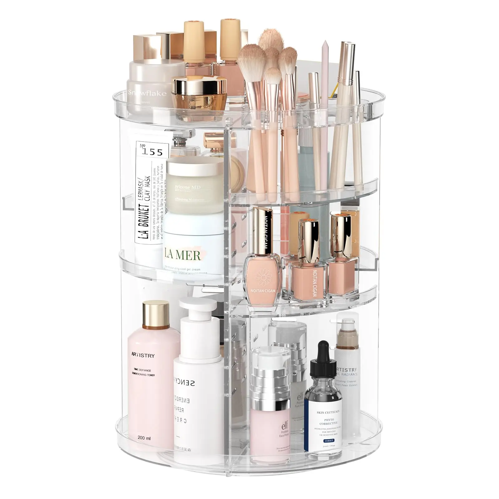 Rotating Makeup Organizer – 8 Adjustable Layers, 360° Skincare Storage