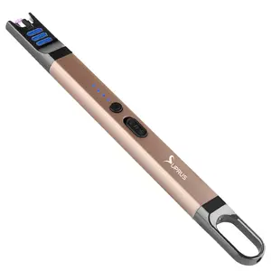 SUPRUS Candle Electric Arc Lighter Windproof Flameless USB Rechargeable Lighter with LED Light for Candle Camping BBQ Cooking
