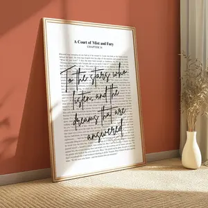 ACOTAR To the stars who listen quote, Sarah J Maas Quote, Minimalistic Bookish Quote Print, Rhysand, Velaris Chapter 34 Poster (Unframed)
