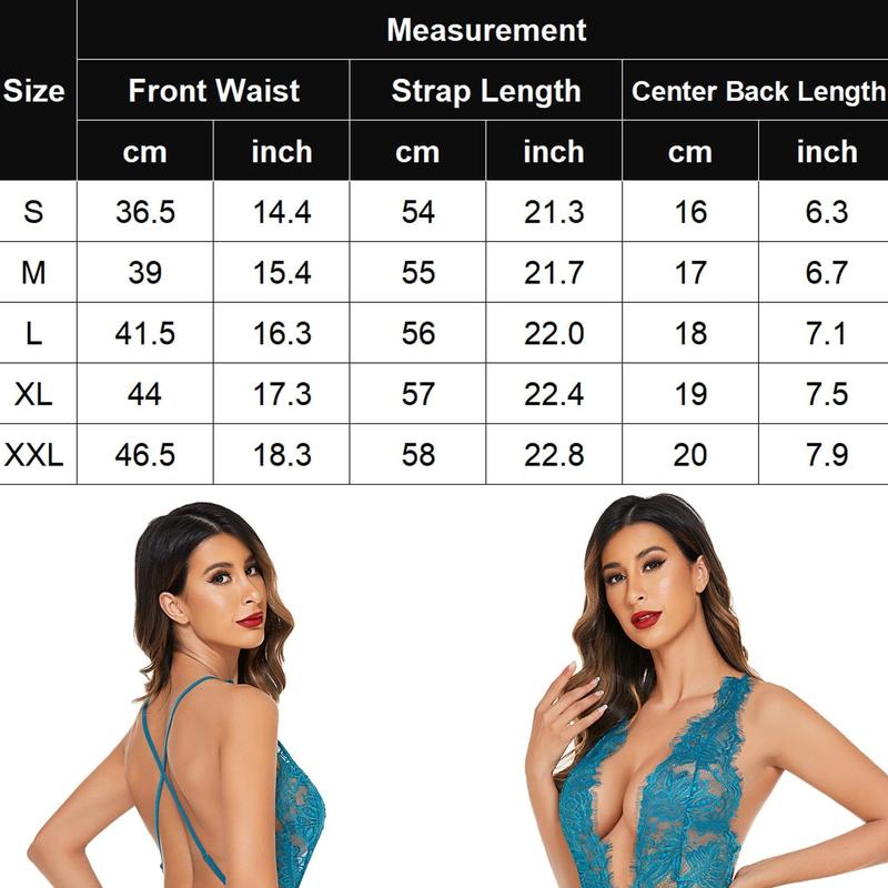 Dealsforyoudays - Avidlove Women One Piece Lingerie Lace Bodysuit Deep V