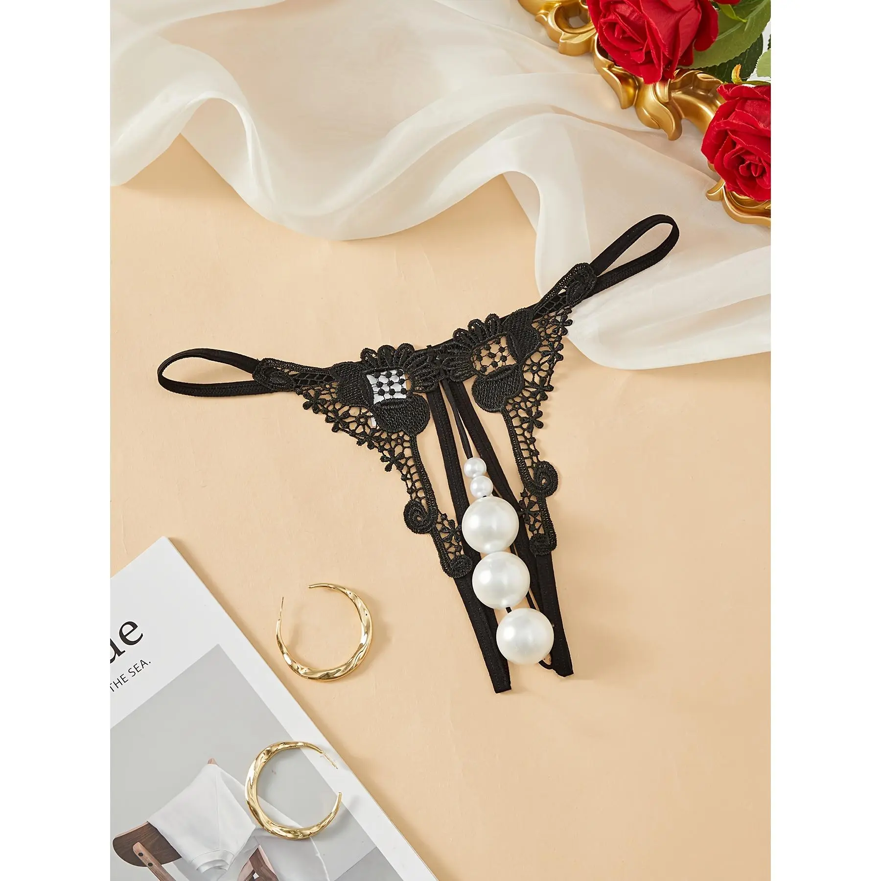 Low Waist Intimates Panties - Butterfly Pattern with Beads Thongs ...