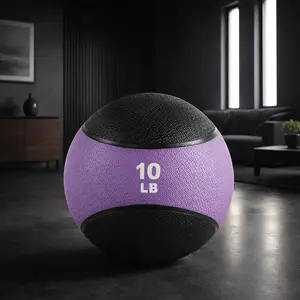 Weighted Medicine Ball - Non-Slip Rubber Shell & Dual Texture Grip - Workout Exercise Ball for Core Strength, Balance Training, Coordination Fitness - Multiple Weights & Colors