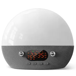 Dekala RestOn Sunrise Alarm Clock Natural Sunset Soothing Sleep Sounds Machine, Bluetooth Speaker, Wake Up Light, Night Light, and Adjustable Display  Decor Audio-  Butoon+Smartphone App Control