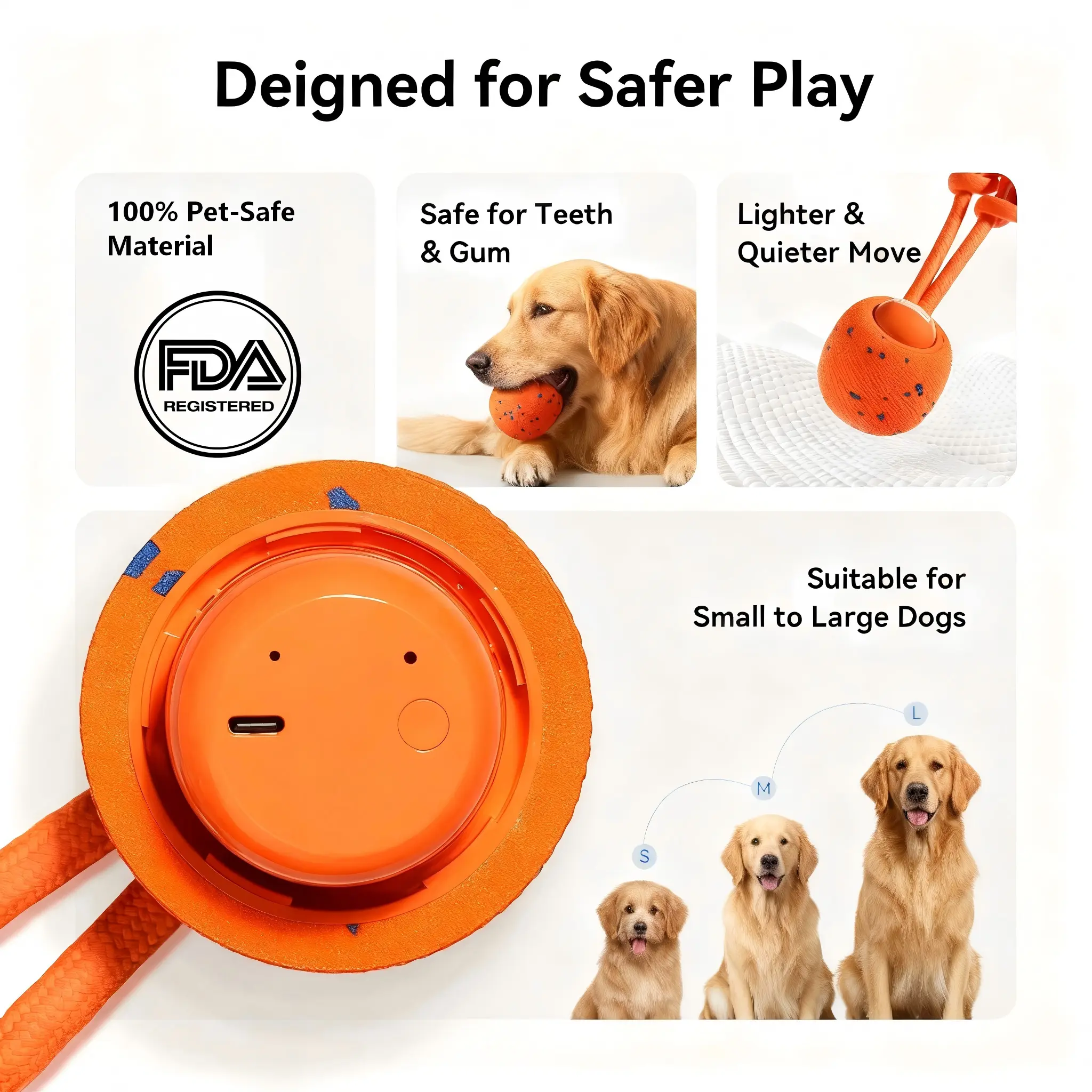 Cheerble] Smart Interactive Dog Ball, Wicked Ball Rolly, Automatic