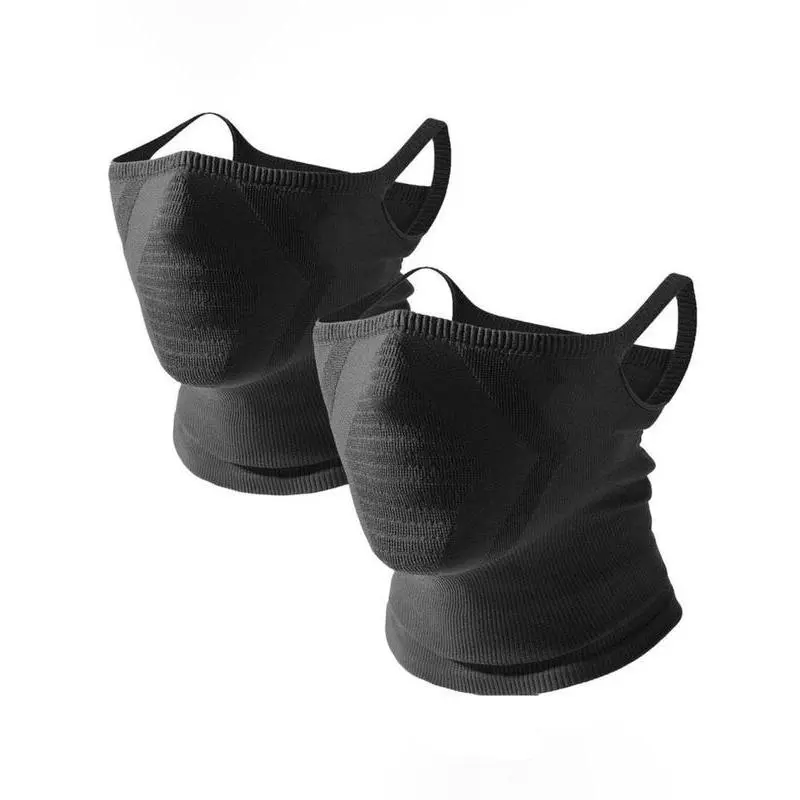 Adults' 2-Pack Fleece-Cotton Sports Masks, Plain Half-Face Cycling Cover, Windproof & Breathable with Secure Ear Loops for Running, Face Coverings, Cycling Face Cover