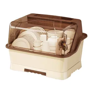 Kitchen Bowl and Utensil Organizer, Multi-Functional Dish Rack, Dish Drainer, Dustproof Desktop Bowl Cabinet, Waterproof Storage Shelf, Multifunctional Storage Rack, Dish Drying Rack