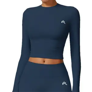 OnerActive Women's Long Sleeve Yoga Sports Top Moisture Wicking Quick Dry Fitness Running Shirt Tight Fit for Gym Training Outdoor Activity