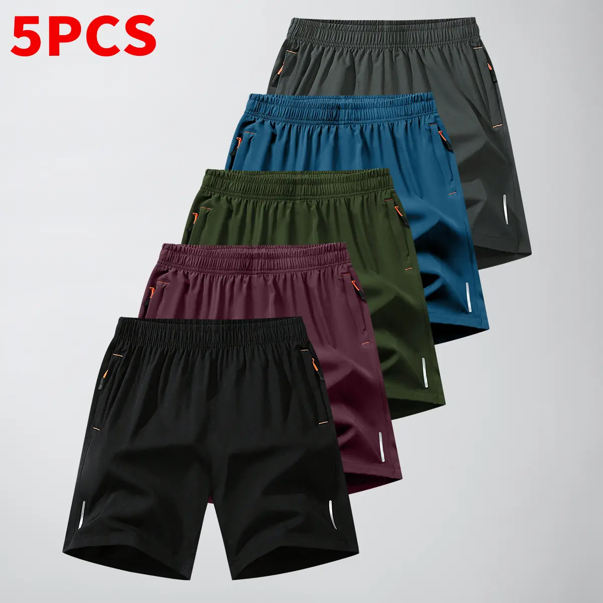 Black + Wine Red + Army Green + Lake Blue + Gray