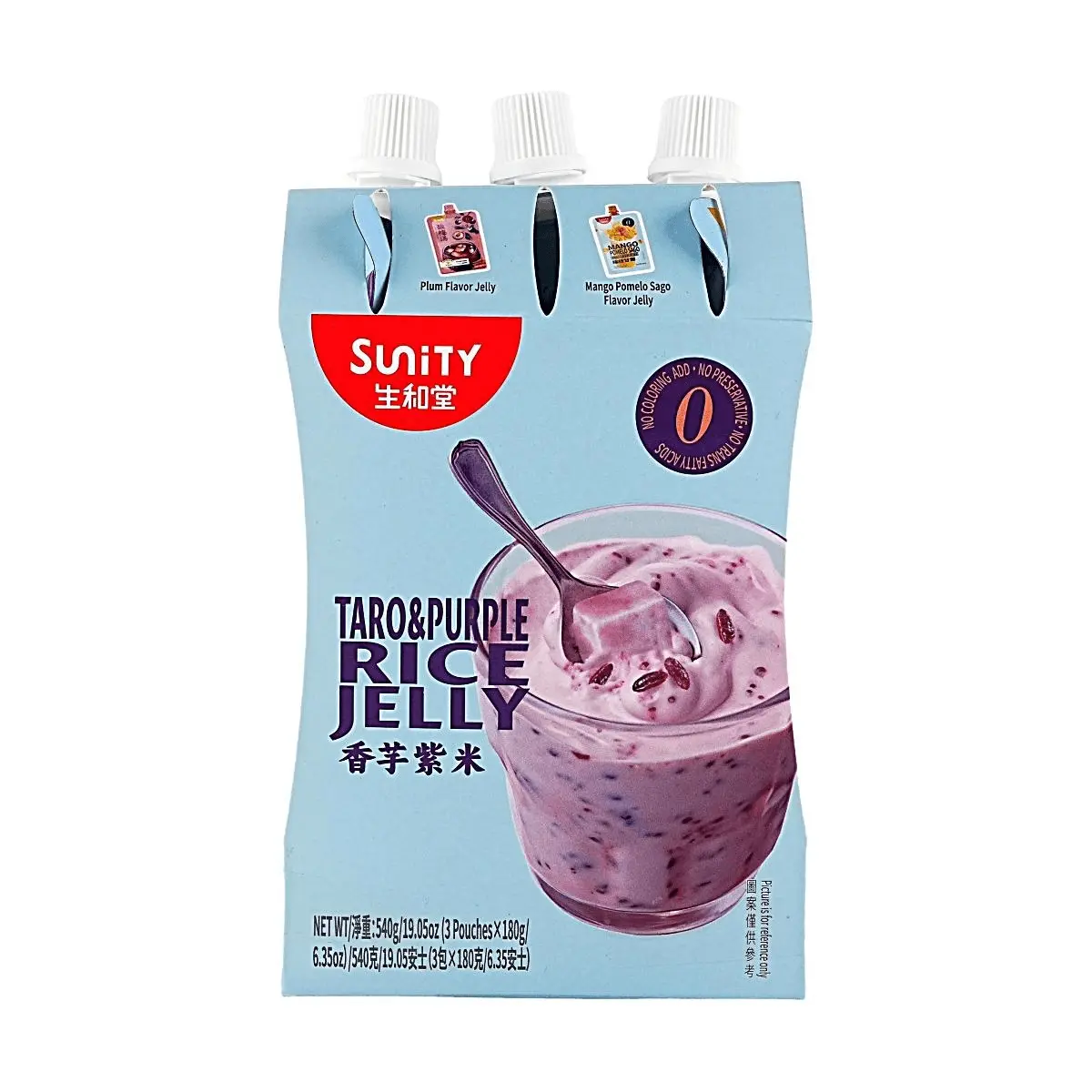 SUNITY Taro Purple Rice Jelly Drink, 3 Pouches (180g Each) - Refreshing Fruit Snack