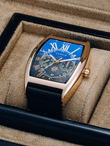 Men's Barrel Analog Quartz Watch, Casual Fashion Waterproof Wristwatch with Date Display, Alloy Case, Mineral Glass Dial