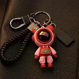 Elegant Anti-Loss Car Keychain, Keychain Attachment, Creative Couple Starry Bear Key Holder, High-Quality Backpack Charm, Keychain For Bags, Unisex Design, Perfect Gift
