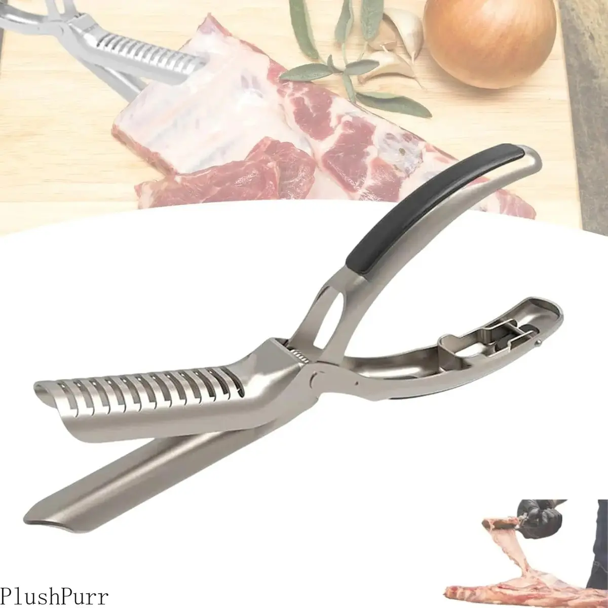 Stainless Steel Kitchen Utensil, Handy Metal BBQ Rib Skinner and Membrane Remover with Ergonomic Handle for Easy Rib Prep, Bbq Enthusiasts, Durability And Longevity, Ergonomic Design, Home Bbq tiktokshopbacktoschool