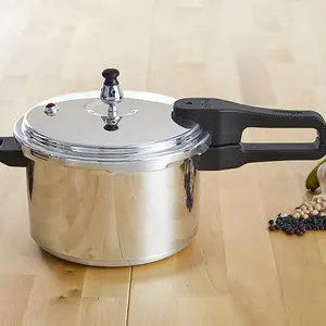 7 Quart Stovetop Aluminum Pressure Cooker with Safety Valves for Risk-Free Opening, Ideal for Large Meals and Efficient Cooking. Cookware Stylish